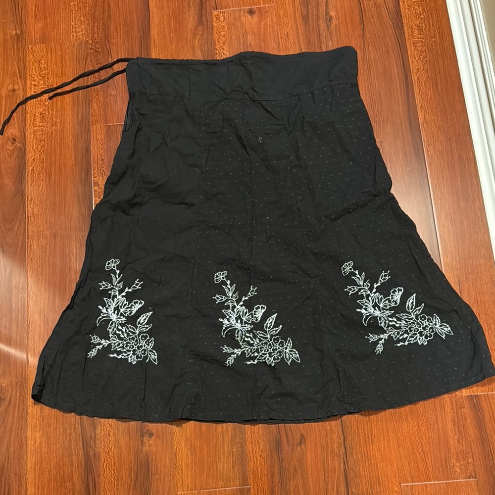 Black Floral Women's Skirt